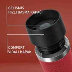 Travel Mug Termos - Kırmızı - 360 ml