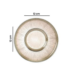 14304 Çizgili Füme Lüsterli Çay Tabağı - 12 cm