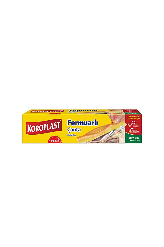 Koroplast Buzdolabı Poşeti Fermuarlı Orta Boy 12'li