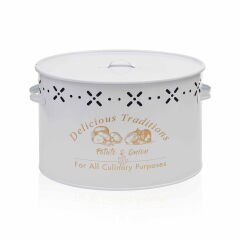 Metal Bölmeli Patates Soğan Kovası - Beyaz - 18 lt
