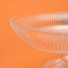 Ayaklı Cam Meyvelik - Şeffaf - 30 cm