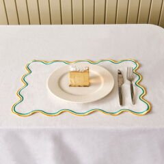 Soft Nonna Amerikan Servis - Hardal / Yeşil - 30x50 cm