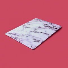 Mermer Desenli Cam Kesme Tahtası - Beyaz - 30x40 cm