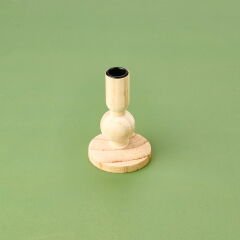 Konik Şamdan - Krem - 9,5x9,5x12,8 cm