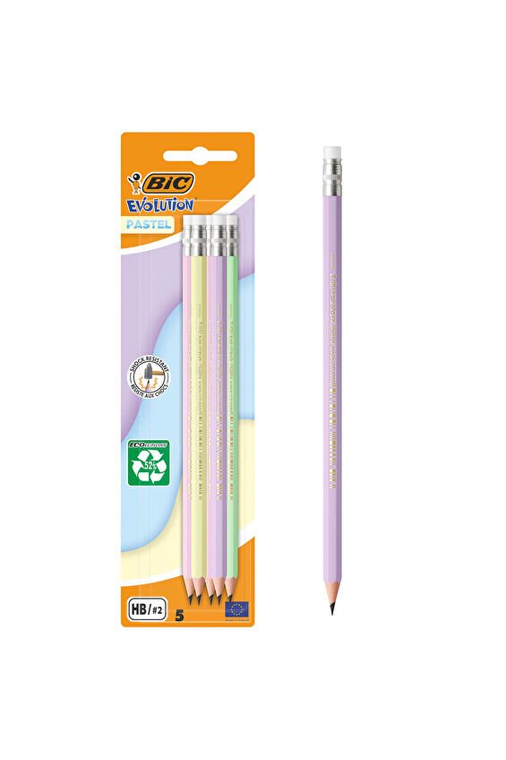Bıc Pastel Silgili Kurşun Kalem 5li