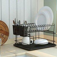 KB010 2 Katlı Bulaşıklık - Siyah