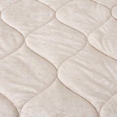 43182 Çift Kişilik Kadife Yorgan - Krem - 195x215 cm