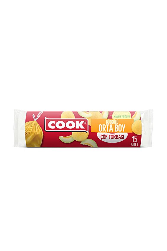 Cook Çöp Torbası Eko Büzgülü Orta Kavun Kokulu 15'li