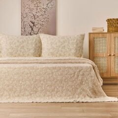 Soft Selimi Çift Kişilik Yatak Örtüsü Seti - Bej - 230x250 cm