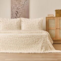 Soft Selimi Çift Kişilik Yatak Örtüsü Seti - Bej - 230x250 cm