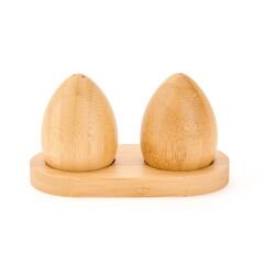 Yumurta Tuzluk Biberlik - Kahverengi - 11,8x6x6,6 cm