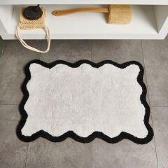 Soft Elegant Tufting Banyo Paspası - Beyaz - 60x90 cm