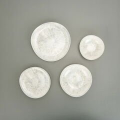 Porselen HRS Roden 24 Parça Yemek Takımı - Bej / Gri