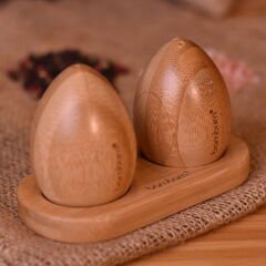 Yumurta Tuzluk Biberlik - Kahverengi - 11,8x6x6,6 cm