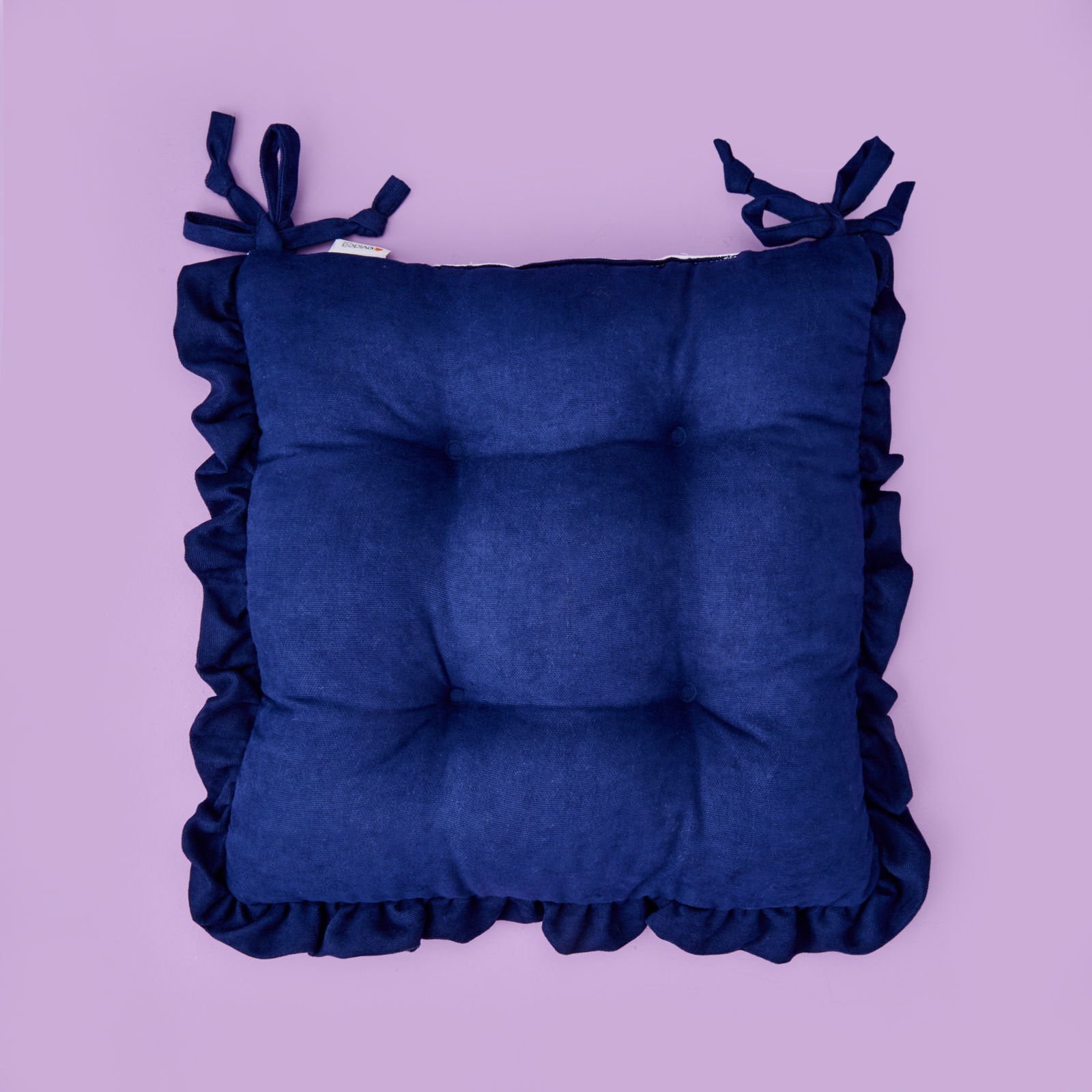 Soft Nora Sandalye Minderi - Lacivert / Beyaz - 40x40 cm
