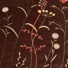 Soft Flora Kadife Kırlent - Kahverengi - 43x43 cm