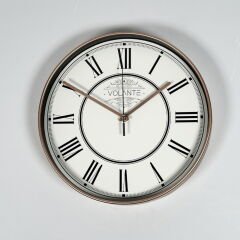 Elegant Duvar Saati - Bronz / Beyaz - 30 cm
