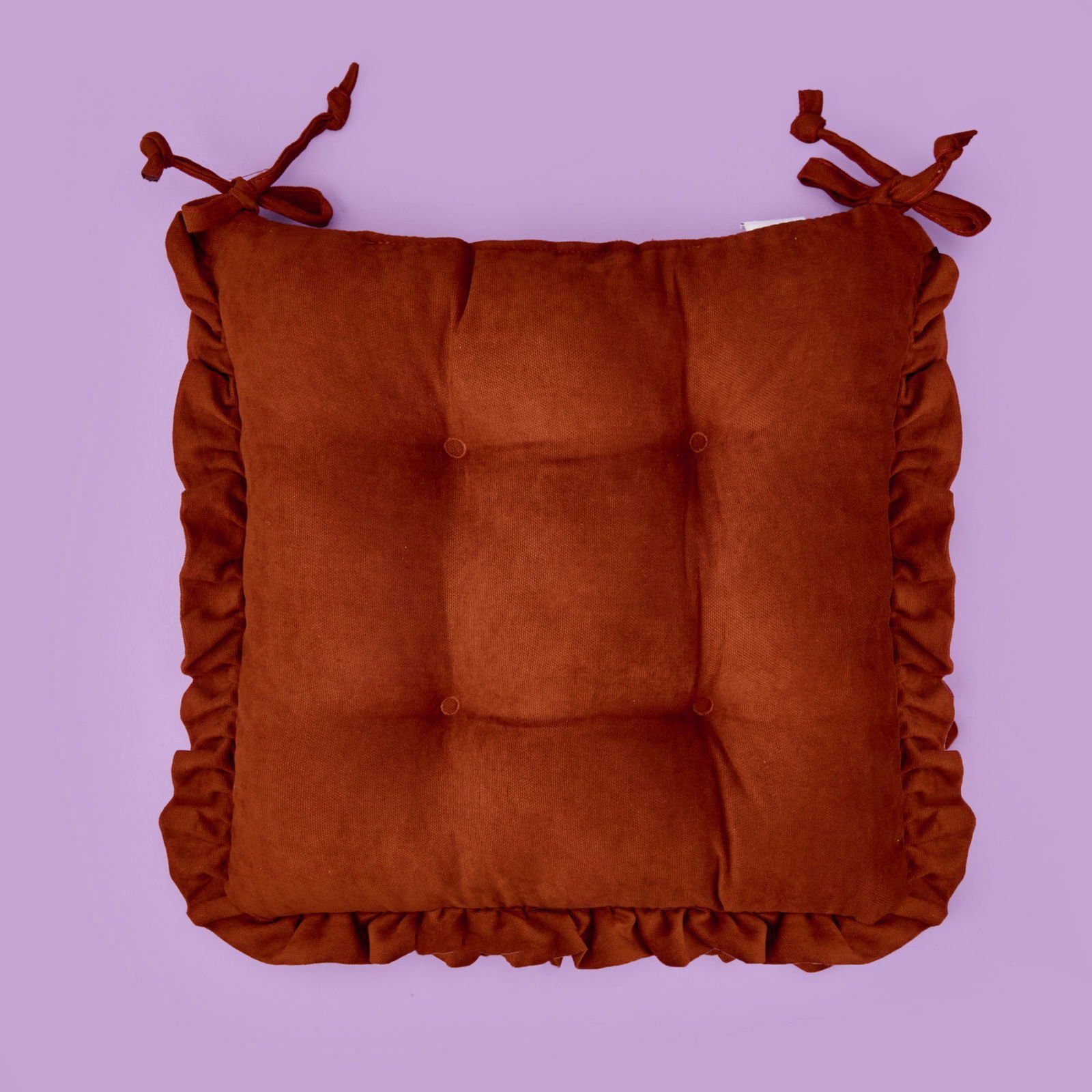 Soft Nora Sandalye Minderi - Kiremit - 40x40 cm