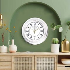 Rustik Duvar Saati - Beyaz - 45 cm