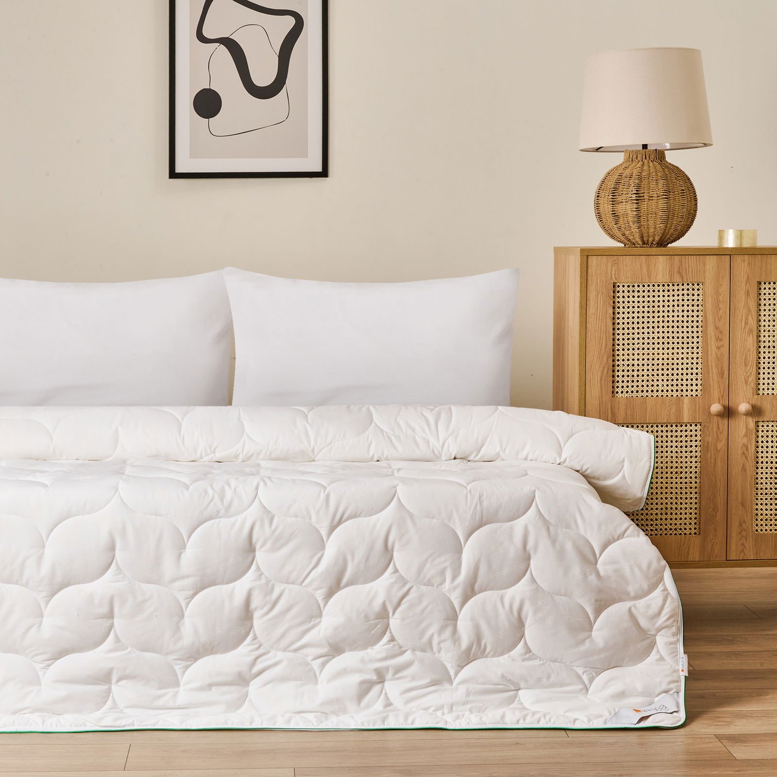 Soft Tek Kişilik Bambu Yorgan - Beyaz - 155x215 cm