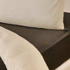 Soft Colorful Tek Kişilik Nevresim Takımı - Krem / Antrasit