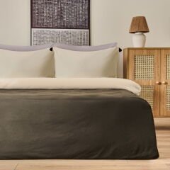 Soft Colorful Tek Kişilik Nevresim Takımı - Krem / Antrasit