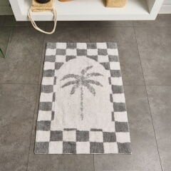 Soft Palm Tufting Banyo Paspası - Beyaz - 60x90 cm