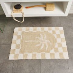 Soft Palm Tufting Banyo Paspası - Bej - 60x90 cm