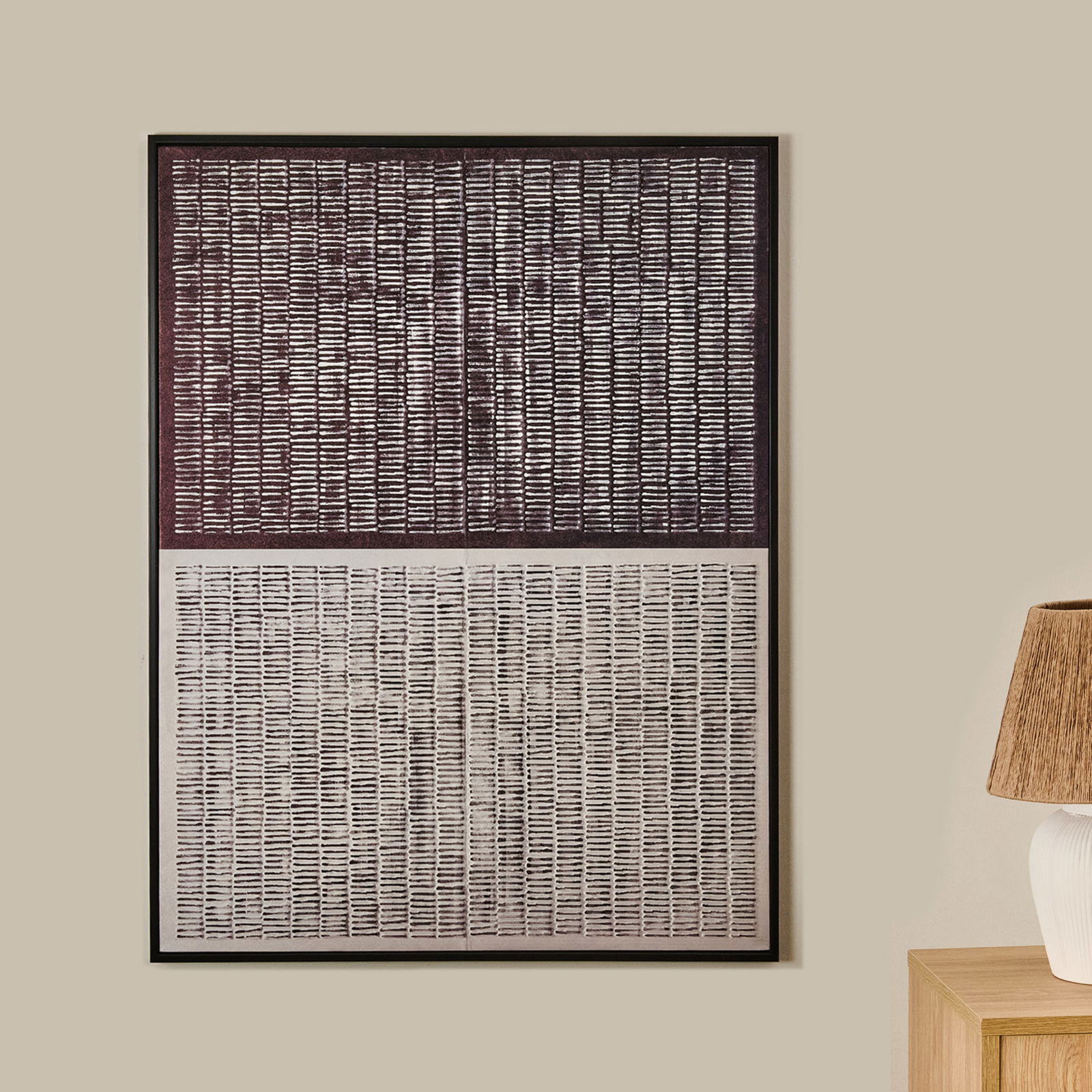 Deco Otilie Kanvas Tablo - Siyah / Krem - 120x90 cm
