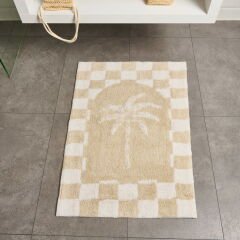 Soft Palm Tufting Banyo Paspası - Bej - 60x90 cm