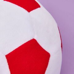 Soft Futbol Topu Figürlü Yastık - Beyaz / Kırmızı - 30x30 cm