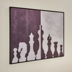 Deco Satranç Kanvas Tablo - Siyah / Beyaz - 120x90 cm