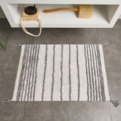 Soft Line Tufting Banyo Paspası - Beyaz - 60x90 cm