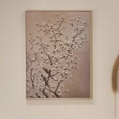 Deco Bloom Kanvas Tablo - Krem - 100x75 cm