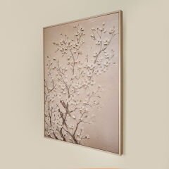 Deco Bloom Kanvas Tablo - Krem - 100x75 cm