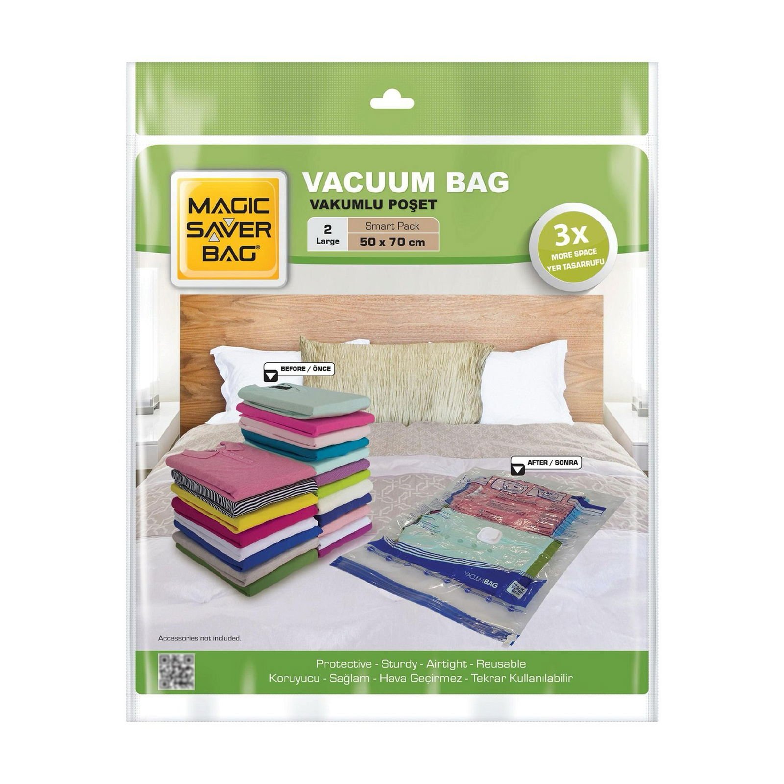Saver Bag 2'li Large Vakumlu Poşet Seti