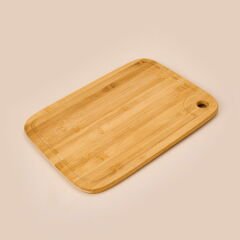 4 Parça Bambu Mutfak Seti - Açık Kahverengi - 36x26 cm + 30 cm