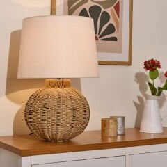 Lighting Borgo Abajur - Kahverengi / Beyaz - 50x30 cm