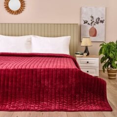 Soft Magro Çift Kişilik Yatak Örtüsü - Kırmızı - 200x230 cm