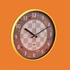 Slim Ralli Çocuk Odası Duvar Saati -Sarı - 30 cm