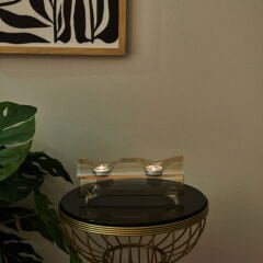 Design 2'li Sıralı Cam Mumluk - Bal