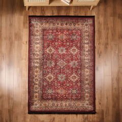 Soft Line Afgan Desenli Halı - Kırmızı - 160x230 cm