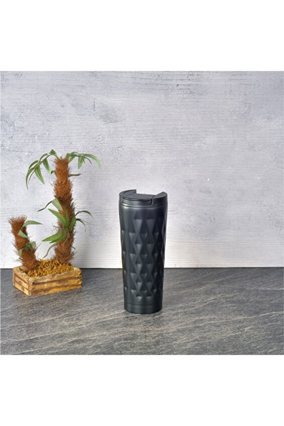 Tohana Paslanmaz Çelik Termos Kupa Siyah 400 cc