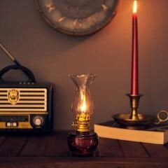 Time Vintage Gaz Lambası - Kırmızı