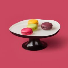 Kitchen Jota Ayaklı Tabak - Beyaz / Siyah - 21 cm