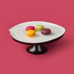 Kitchen Jota Ayaklı Tabak - Beyaz / Siyah - 28 cm