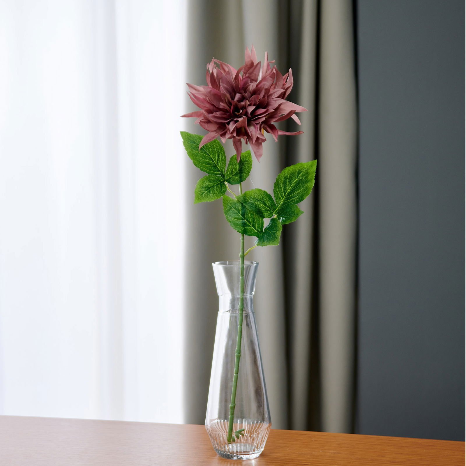 Dekoratif Dahlia Kahverengi Yapay Çiçek - 64 cm