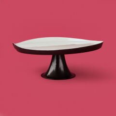 Kitchen Jota Ayaklı Tabak - Beyaz / Siyah - 28 cm