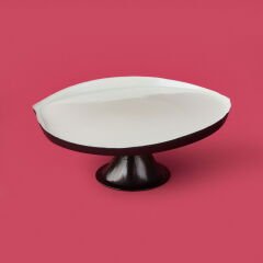 Kitchen Jota Ayaklı Tabak - Beyaz / Siyah - 28 cm