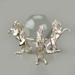 Deco Atlı Cam Top Dekor - Silver - 11 cm